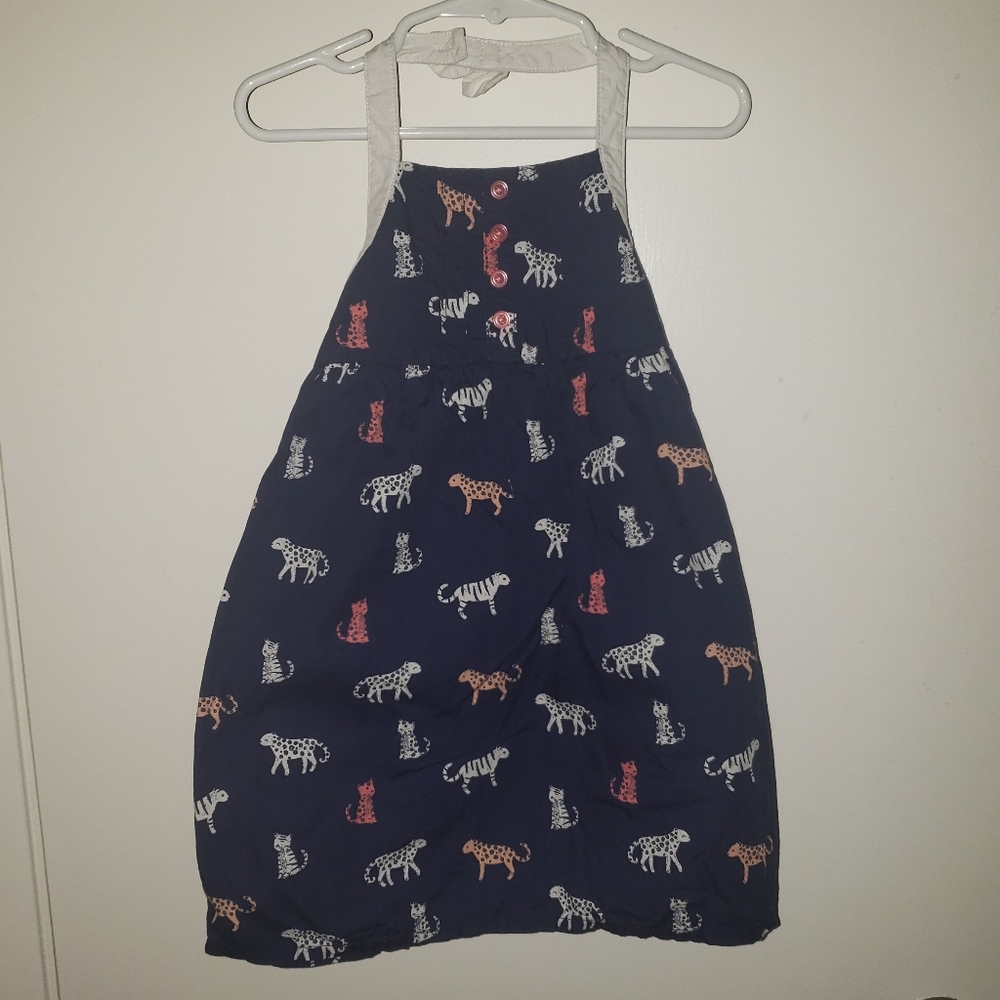 Gymboree halter dress, big cats, navy blue, 3T